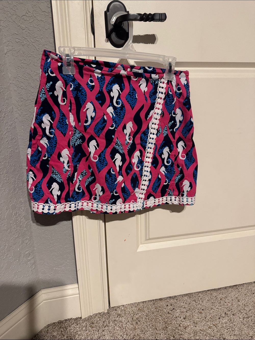 crown & ivy Pink Nautical Seahorse Mini Skirt